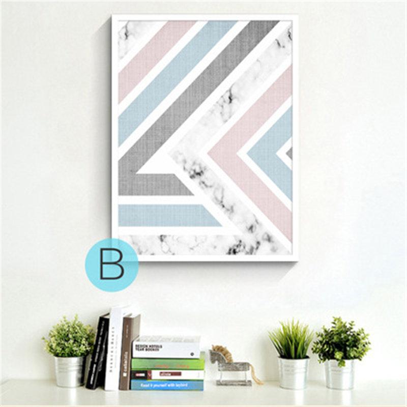 Modern Geometric Triangles Mountain Canvas Painting Minimalist Diamond Shape Art Poster Living Room Decor Wall Picture