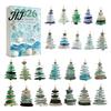 Festive Home Hanging Decorations 2026 Sea Glass Style Christmas Countdown Calendar Blind Box, 24Pcs Unique Tree Pendants Acrylic Ornaments,