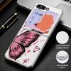 Butterfly Print Case For Samsung Galaxy Z Flip 8 7 6 5 Z Flip8 Flip7 Flip6 Hybrid 3in1 Plating Leather Skin Folding Phone Cover