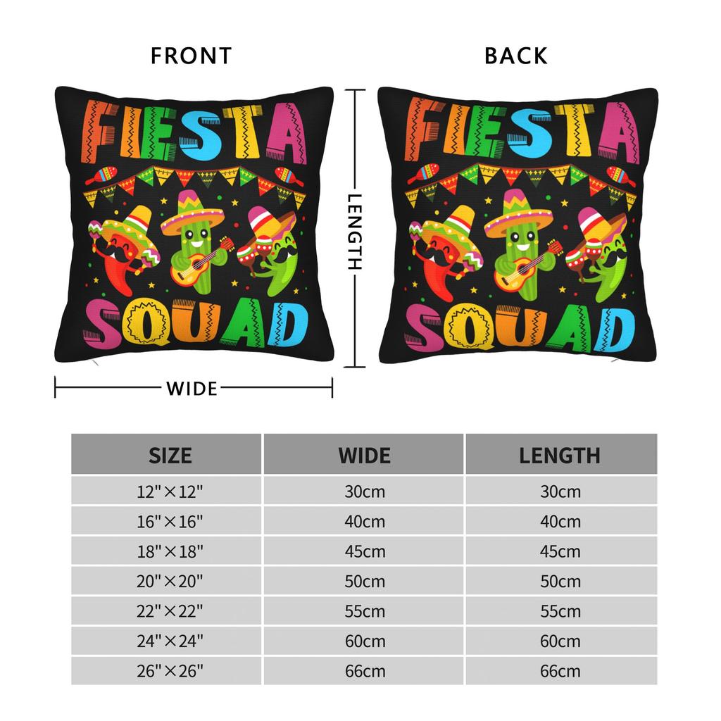 Pillow Case Let'S Fiesta Party Printed Design Mexican Amigo Cinco De Mayo Sombrero Pillow Cover For Living Room Pillowcases