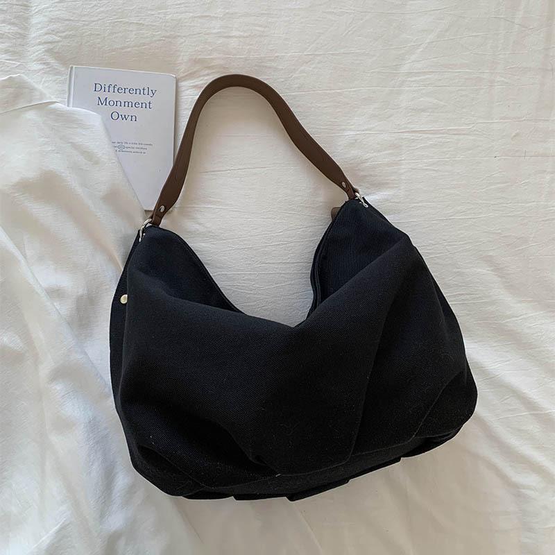 Up To Capacity High-value Canvas Bag Women's New Relaxed Commuter Tote Bag Lazy Wind Single Shoulder Crossbody