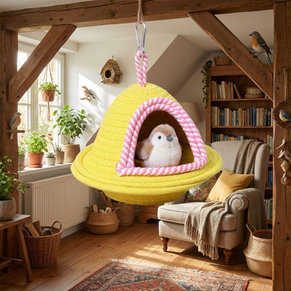 Windproof Bird Cage Nest Handmade Weave Parrot Bed House Bird Hanging Bed Bird Cage