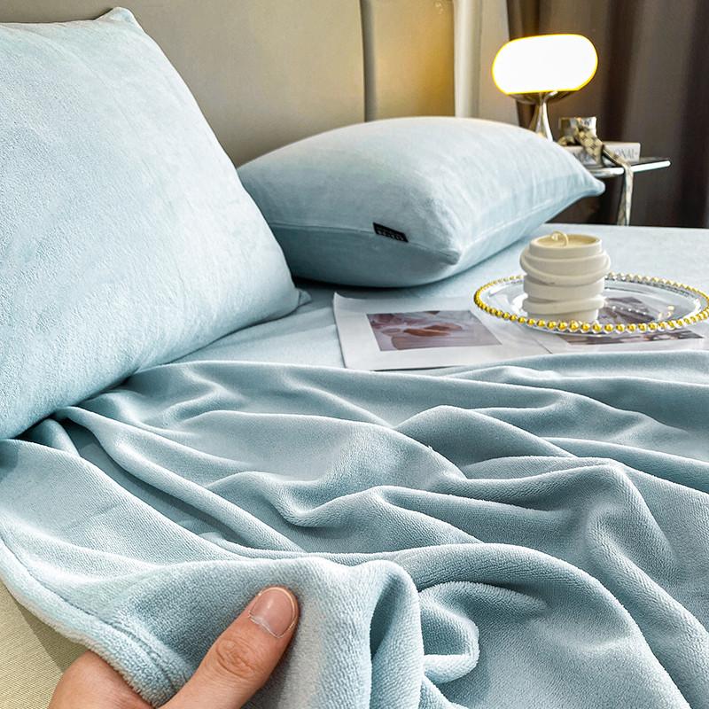 Warm Velvet Flat Sheet Solid Color Autumn Winter Bed Top Sheet 120/160/200/245/270cm Bed Linens for Single Double King Queen Bed