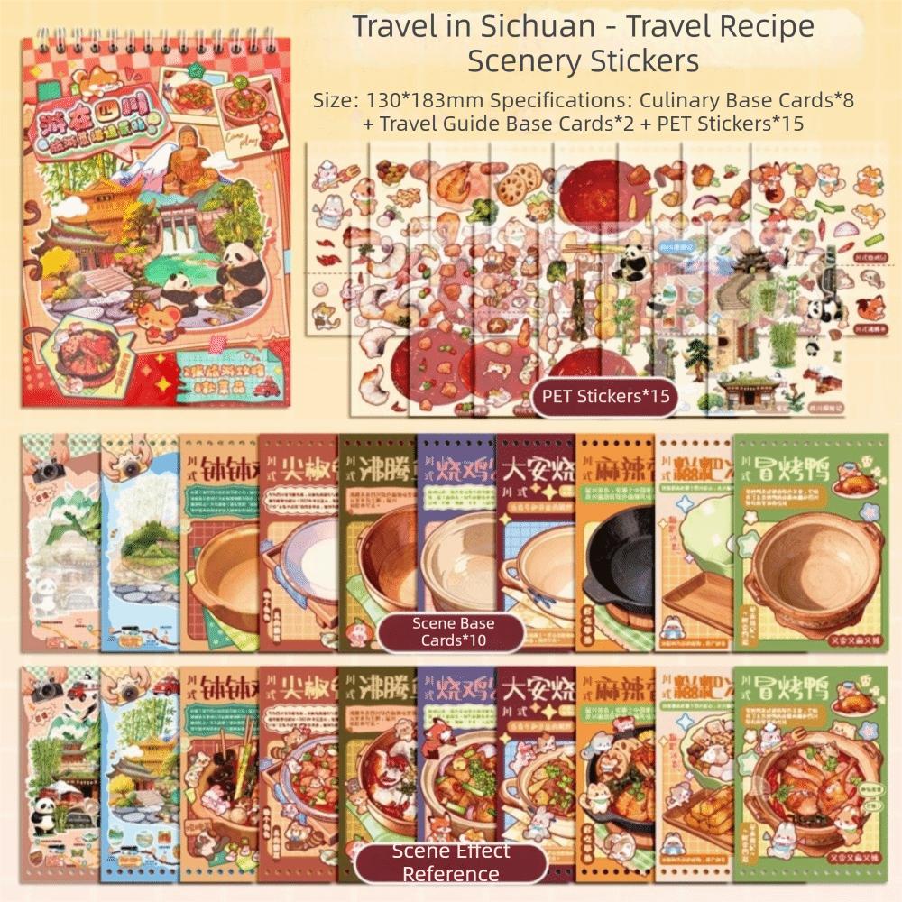 20 in 1 3D Landscape Stickers Die-cut Junk Journal Stickers Stacking Scene Stickers Creative Art 10 in 1-B