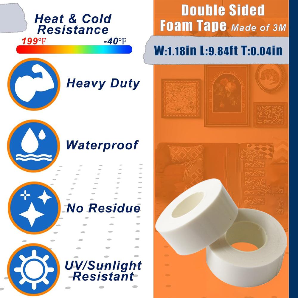 Removable Double-sided Tape High Viscosity Non-trace High Temperature Wall Non-punching Fixing Tape Household Decoration
