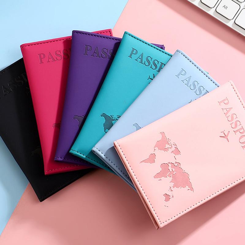 1pc Passport Holder Slim & Portable Map Essential Cruise Passport Cover for Travel PU