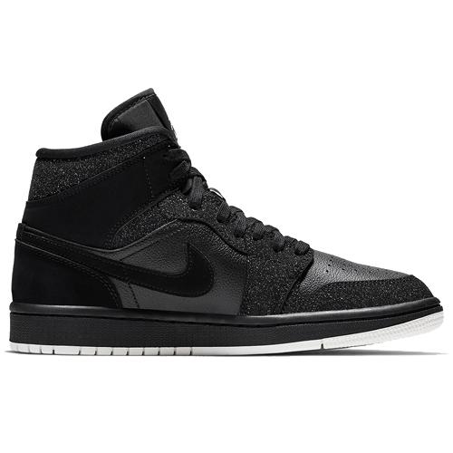 New JORDAN 1 Mid Glitter Black Women's BQ6472-001