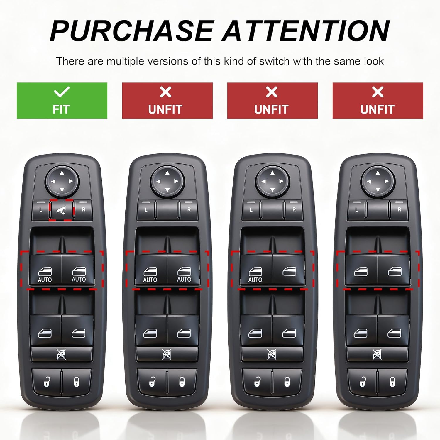 

Driver Side Master Power Window Switch, Replaces 68110867AB 68110867AA, Compatible with 12-15 Chrysler Town Country,12-15 Dodge Grand Caravan,13-15