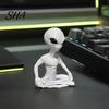 Desktop Alien Decor 3D Printed Model, Funny Yoga Zen Statue for Mechanical Balance Room, Meditation Space, Living Office Decor, Gift Sci-Fi Fans Soft