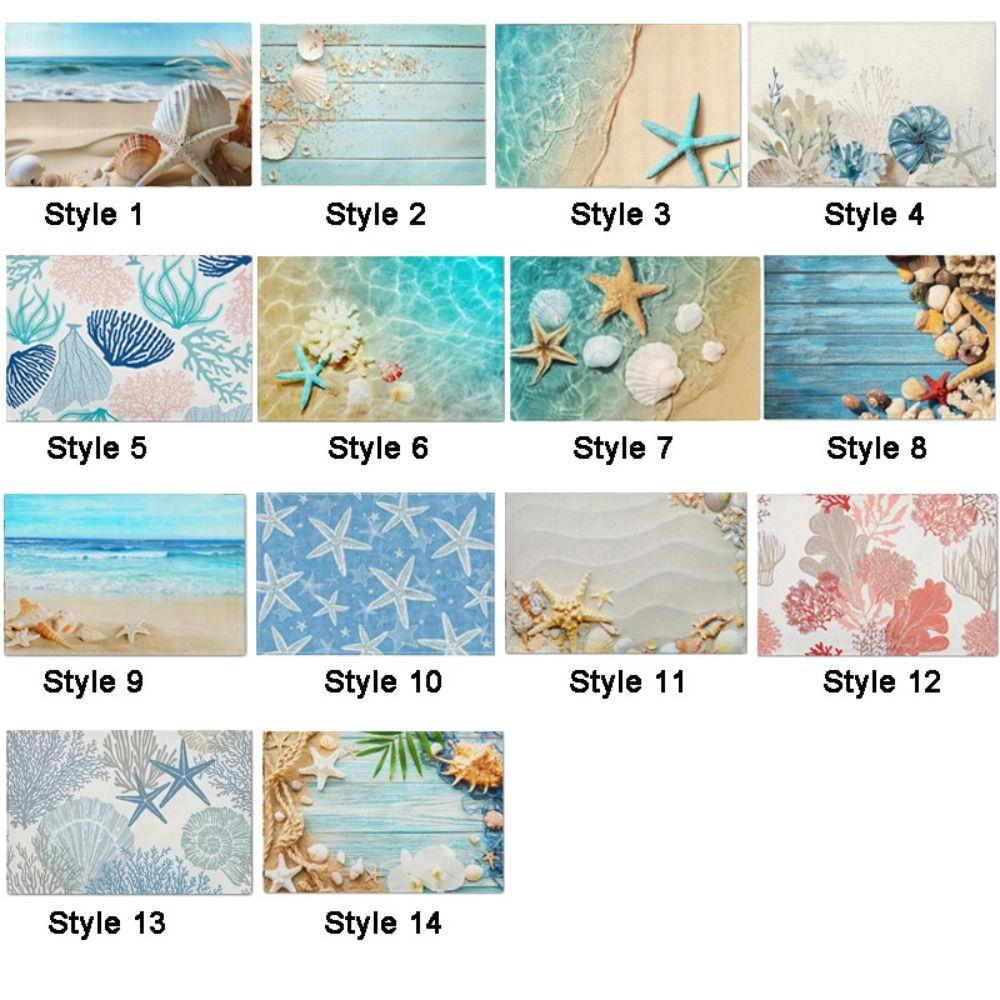 Heat Resistant Summer Beach Placemat Anti Slip Tableware Pad Dining Table Linen Placemat  Household