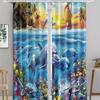 2pcs Dolphin Pattern Curtains Decorative Window Drapes Window Treatments For Bedroom Living Room Home Decoration Room Decoration