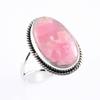 Piatră prețioasă Rodocrozit natural Lucrat manual Argint sterling 925 Cadou Inel S.7 m2I35