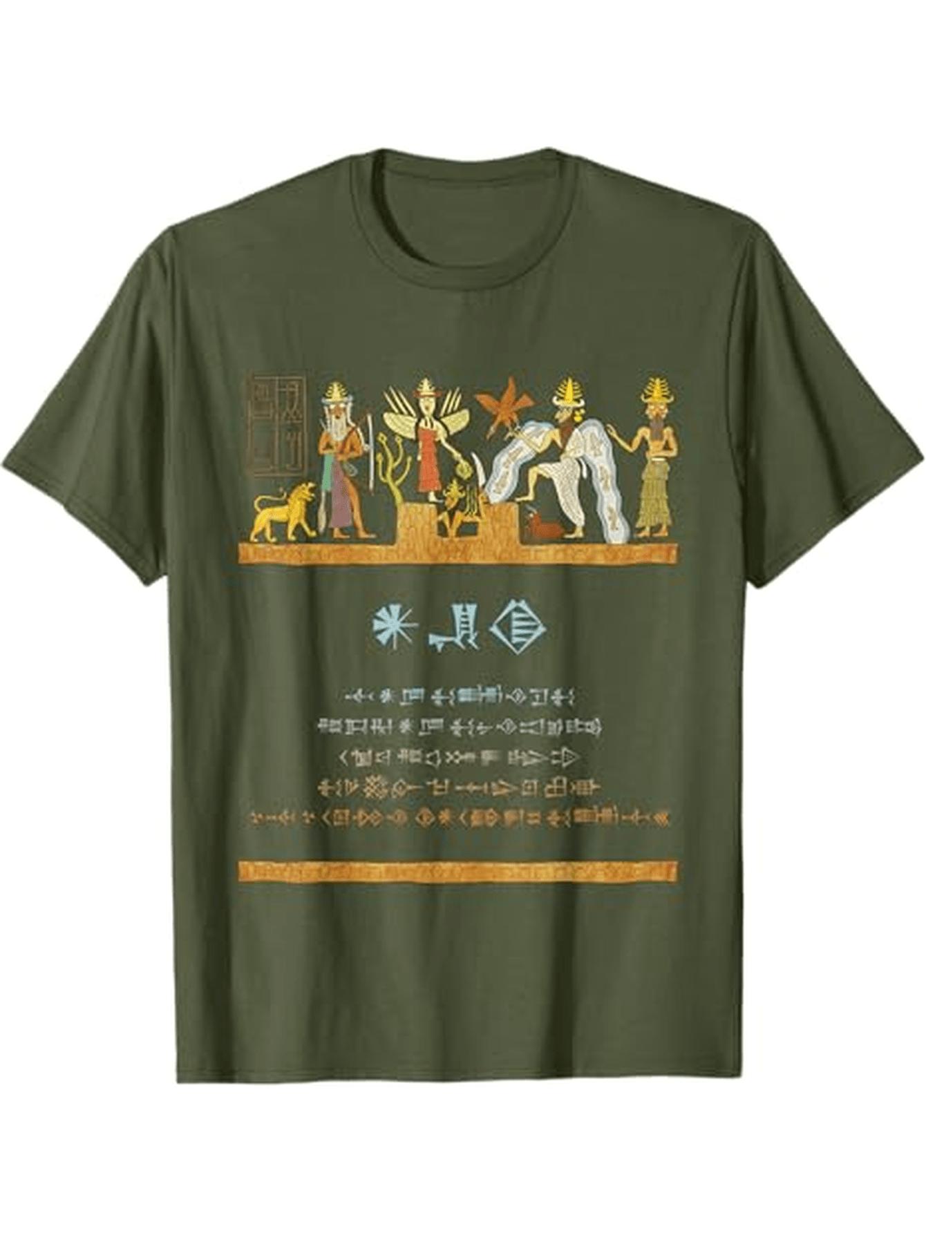 

Enki Ancient God Sumerian Mythology Deity TShirt 100 Cotton ONeck Short Sleeve Summer Casual Mens Tshirt Streetwear 4XL