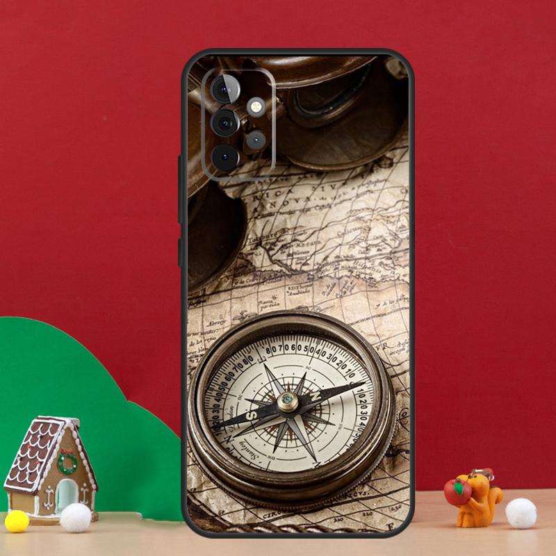 World Map Compass Nautical Case For Samsung Galaxy A17 A06 A16 A56 A36 A54 A34 A14 A52 A32 A13 A23 A33 A53 A15 A35 A55