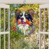 Rainbow Flower Dog Pattern Metal Wind Spinner 2D Hanging Garden Decor No Power Needed 360 Degree Rotating Hook Easy Installation