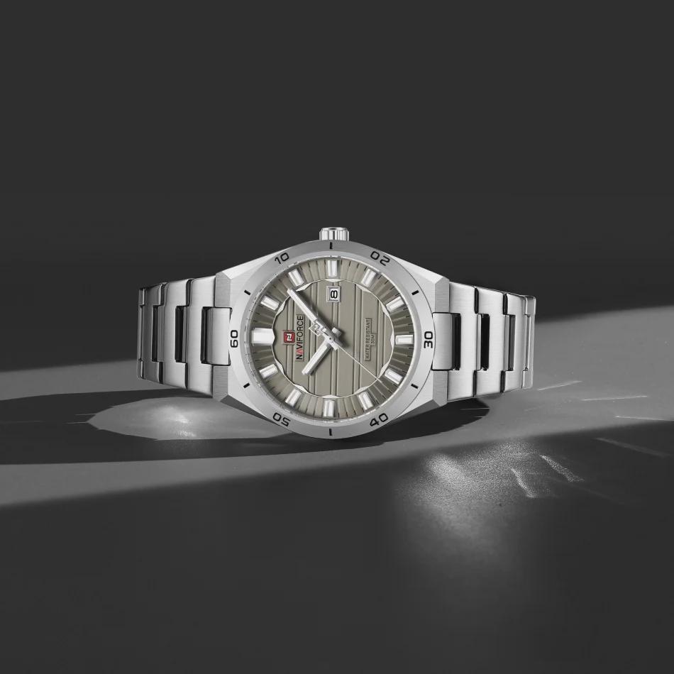 Stainless Steel Men's Wristwatch Waterproof Simple Fashion with Night Glow Pointer Calendar Display Male Watches