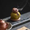 Handmade Ceramic Smiling Laughing Monk Incense Holder for Zen Meditation Yoga Home Office Desk Decor Unique Gift Idea