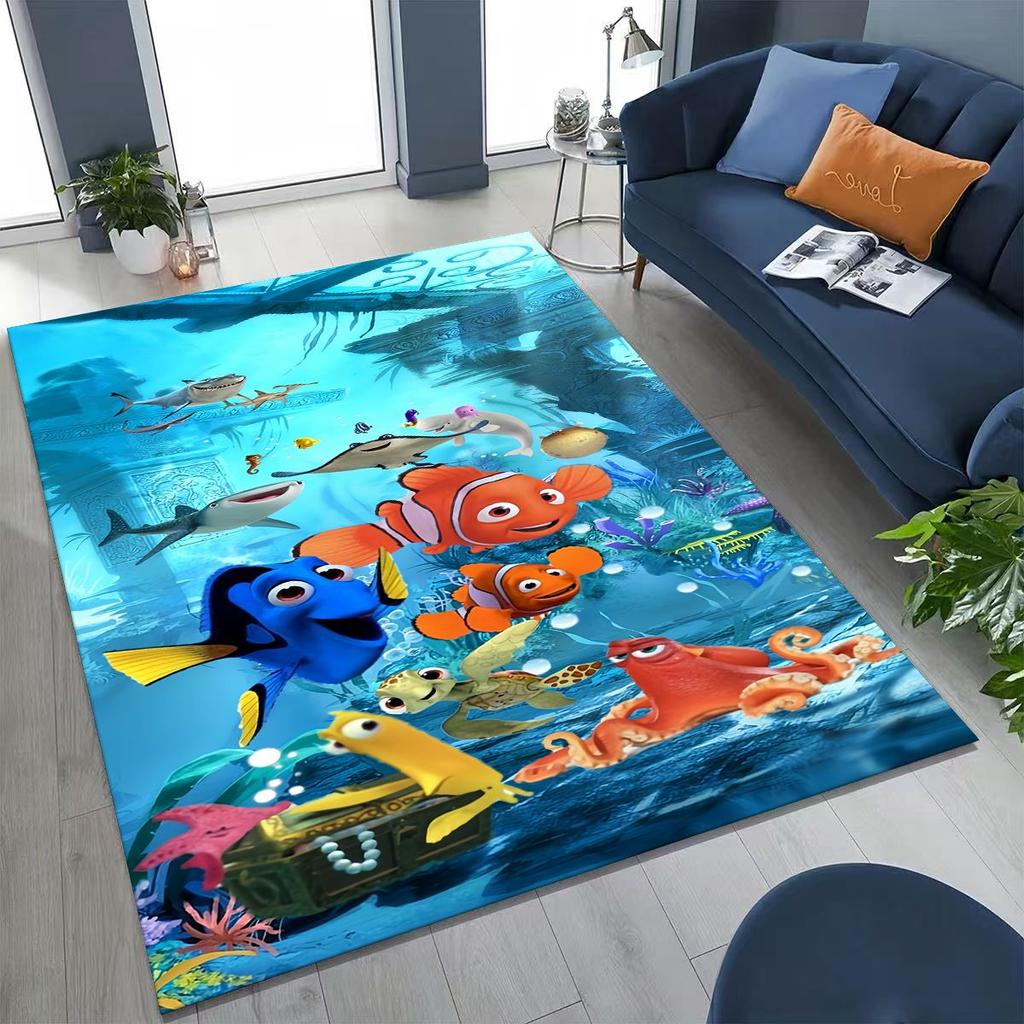 3D kreslený koberec Podmořský svět Hledá se Nemo pro ložnici, obývací pokoj, pohovku, dekorace na vchodové dveře domu, velká protiskluzová podlahová rohožka pro děti, dárek