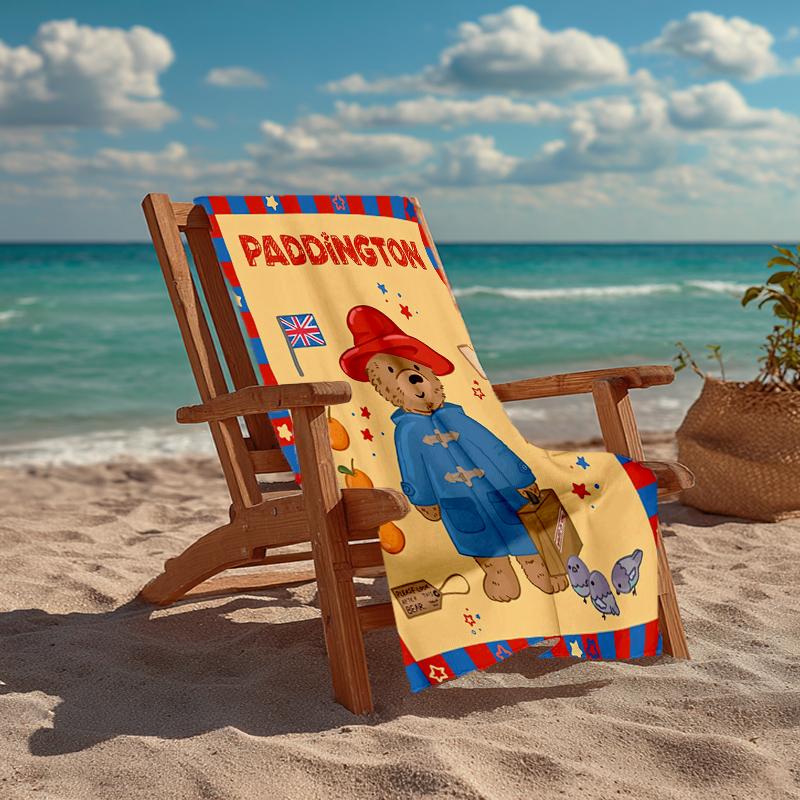 Ultra-Soft Beach Towel with Paddington Bear Theme,Ideal for Pool - Camping, Diving - Perfect Travel Essential, Vibrant Beach Towel.