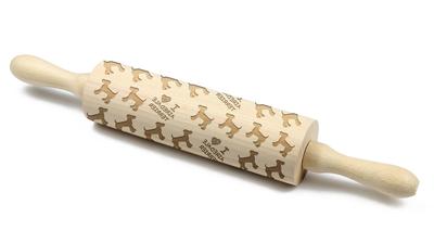 Terrier Airedale, Terrier de Bingley - rodillo para masa con un perro, rodillo estampado para cerámica, un regalo para un cocinero de la marca