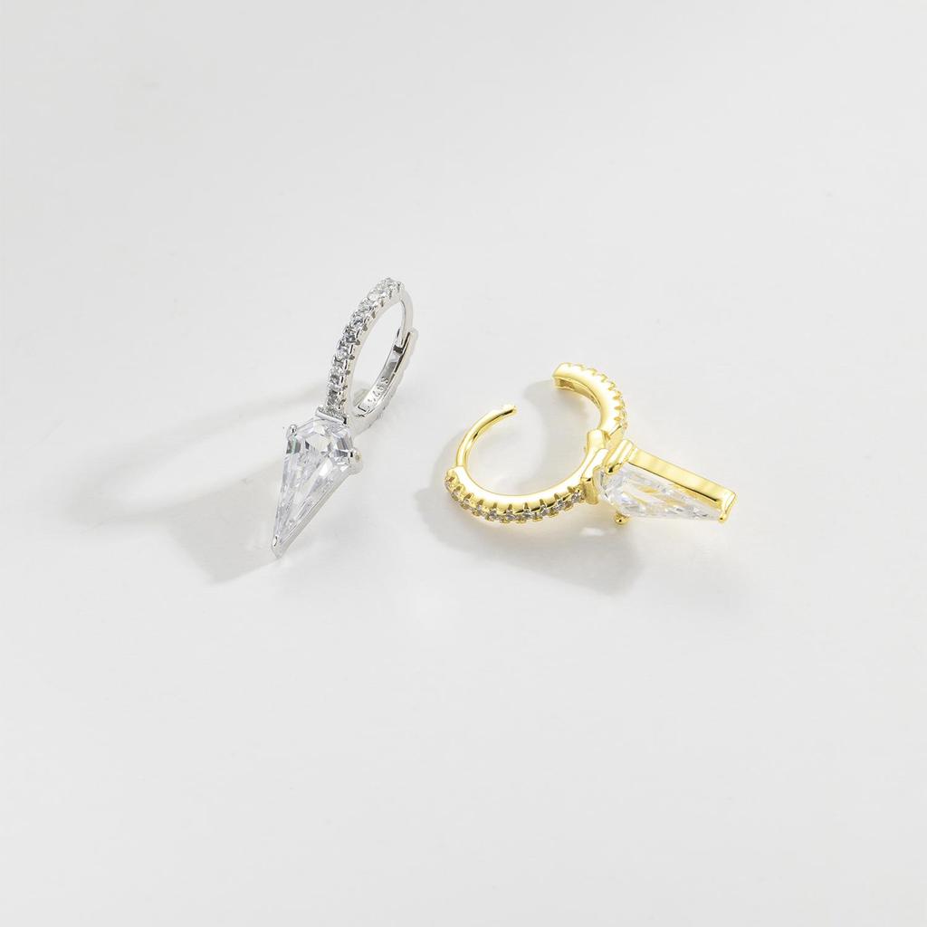 ANDYWEN Cercei lungi triunghiulari cu țepi din argint sterling 925 pentru femei, cercuri, piercing, pendientes, clipsuri, bijuterii