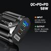 58W Multi-Plug Fast Charger with Dual USB & Type-C PD Ports