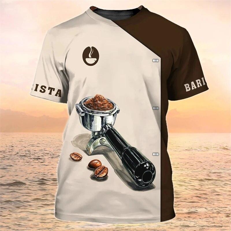 

Barista Work Cosplay T-shirt Clothes Men Women O-neck Short Sleeves T Shirts 3D Print Coffee Funny Fashion Oversized Tees S