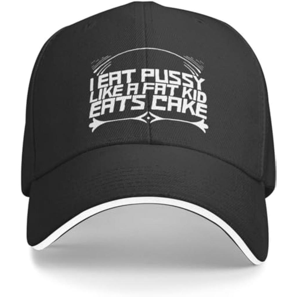 Fat Kid Eats Cake Novelty Baseball Cap Polyester Adjustable Golf Cap for Adult Unisex