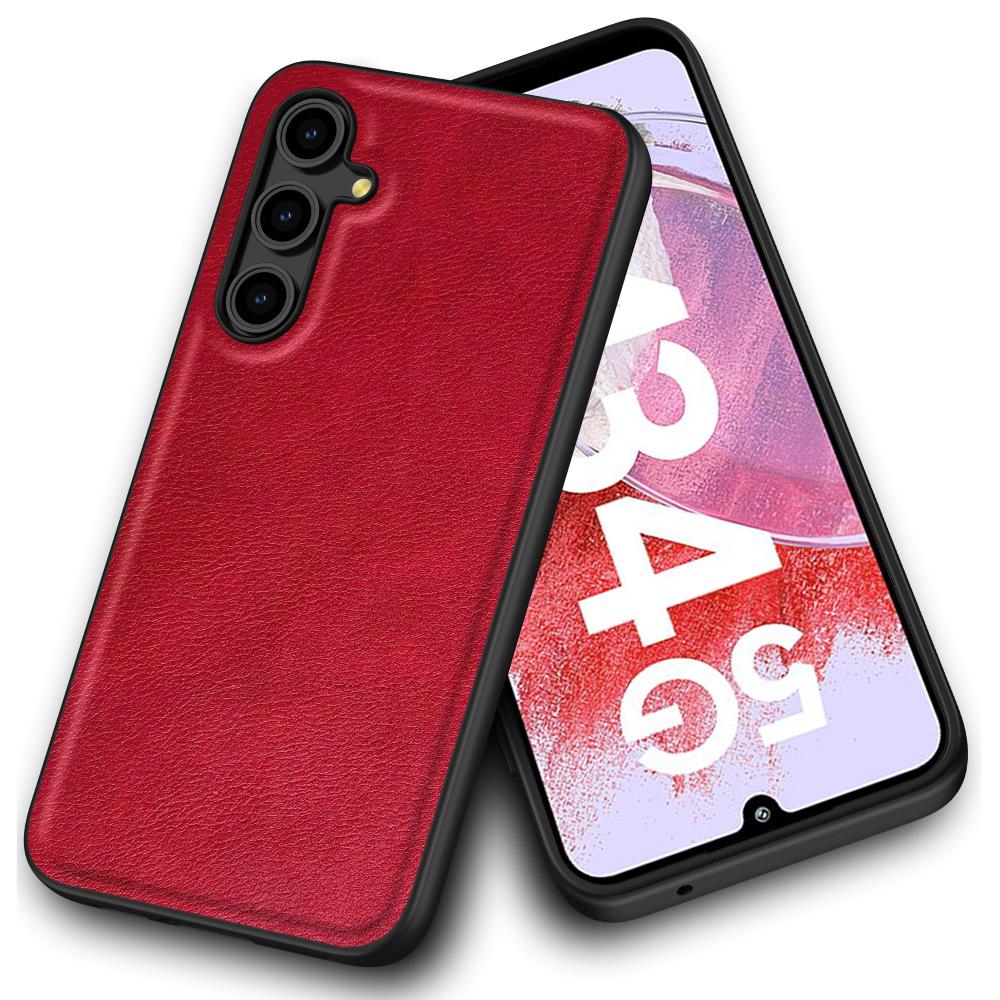 

For Samsung Galaxy M34 5G/F34 5G Case PU Leather +PC+TPU Retro Phone Cover Red