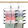 DOIOWN Trouser Stainless Prevents Trousers from Losing Multifunctional Foldable Assembly Set of 2 Hanger, Steel, Non-Slip, Space-Saving, Shape, 5-Tier