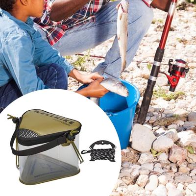 Fishing Bucket Live Fish Container Lightweight Convenient Storage Organizer Triangle for Travel
