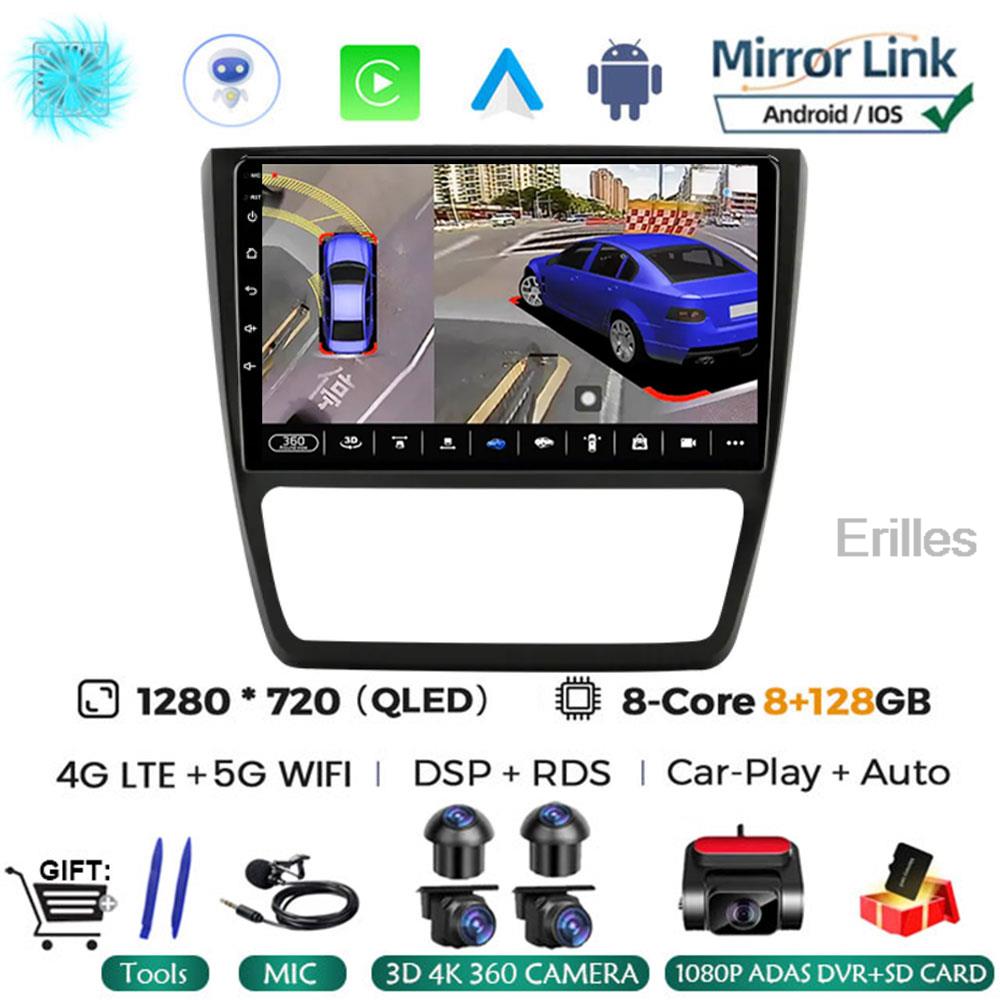 Carplay 10.1inch 2 Din Android 14 Car Radio GPS for SKODA Yeti 5L 2009 - 2014 Navigation Multimedia Player 2din AutoRadio Stereo