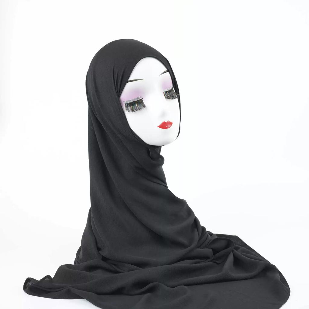Fashion Strechy Cotton Jersey Hijab For Women Muslim Scarf Plain Long Shawls Islamic Turban Headbands Foulard New Headscarf Wrap