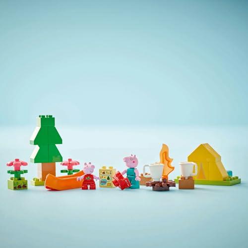 LEGO Duplo Peppa Pig Goes Camping Toy - Birthday Present, Building Blocks, Educational Toy for Boys and Girls, Ages 1.5, 2, 4, Toddlers, Pretend Play,