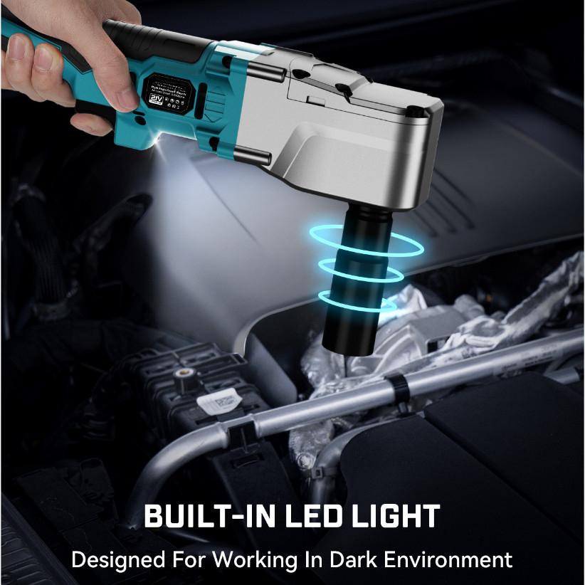 3200 RPM 1/2 " Cordless Right Angle Impact Wrench Brushness High Torque Ratchet Wrench Household Repair Power Tool Kit