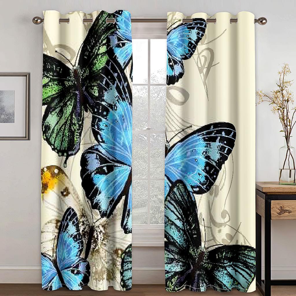 Buntes Schmetterlingsmuster 3D-Druck Digitaldruck Vorhang Wohnzimmer Balkon Schlafzimmer buntes Glücksschmetterlingsmuster pro