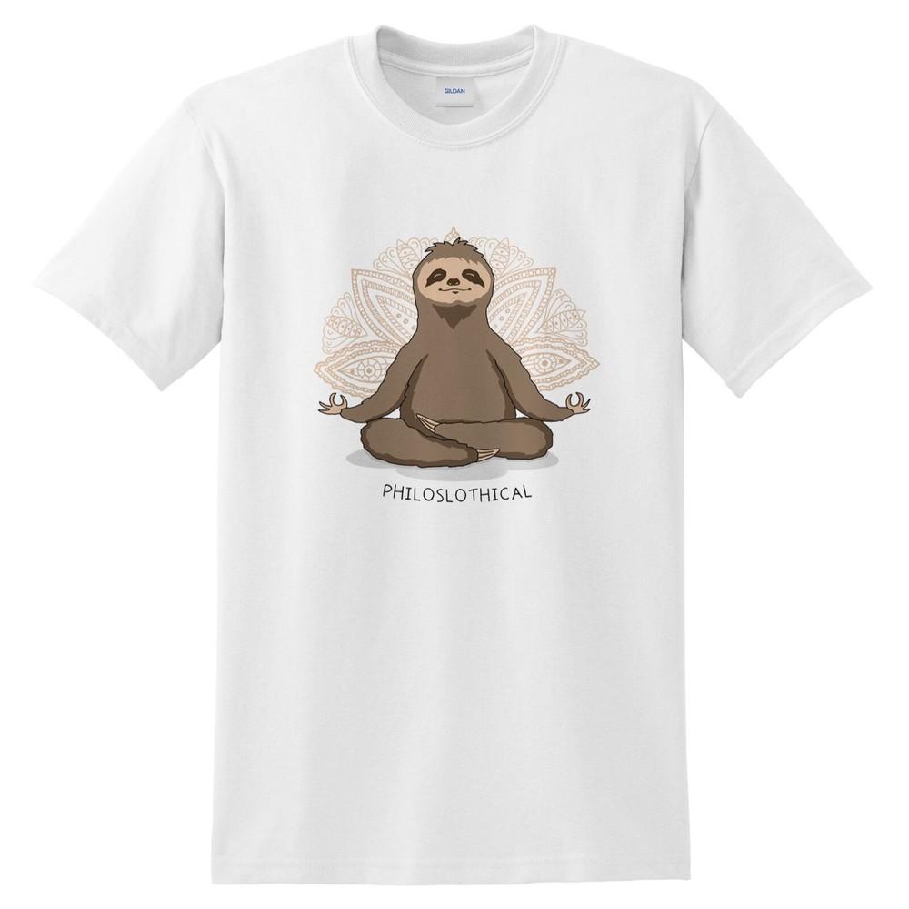 

Philoslothical Funny T-shirt Gift Hot Yoga Sloth Meditate Meditation Pilates XL
