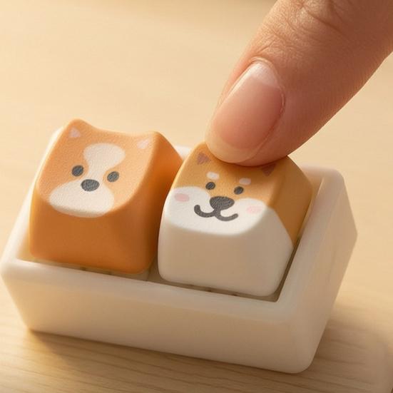 Portable Desk Toy Cartoon Dog Fidget Keyboard Toy, 1/2/3/4/9-Key Push Button Stress Relief Gadgets Mini for Backpack Handbag Purse Charm Keychain