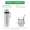 Yerba Mate Kit - Modern Mate Gourd, Bombilla, Cleaning Brush, Thermos Set Included - Premium 304 Stainless Steel (Silver)