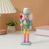 1pcs Colorful Macaron Puppet Figurine Wooden Christmas Ornament Gift for Friends Home Decor Festive Decorative Accessory