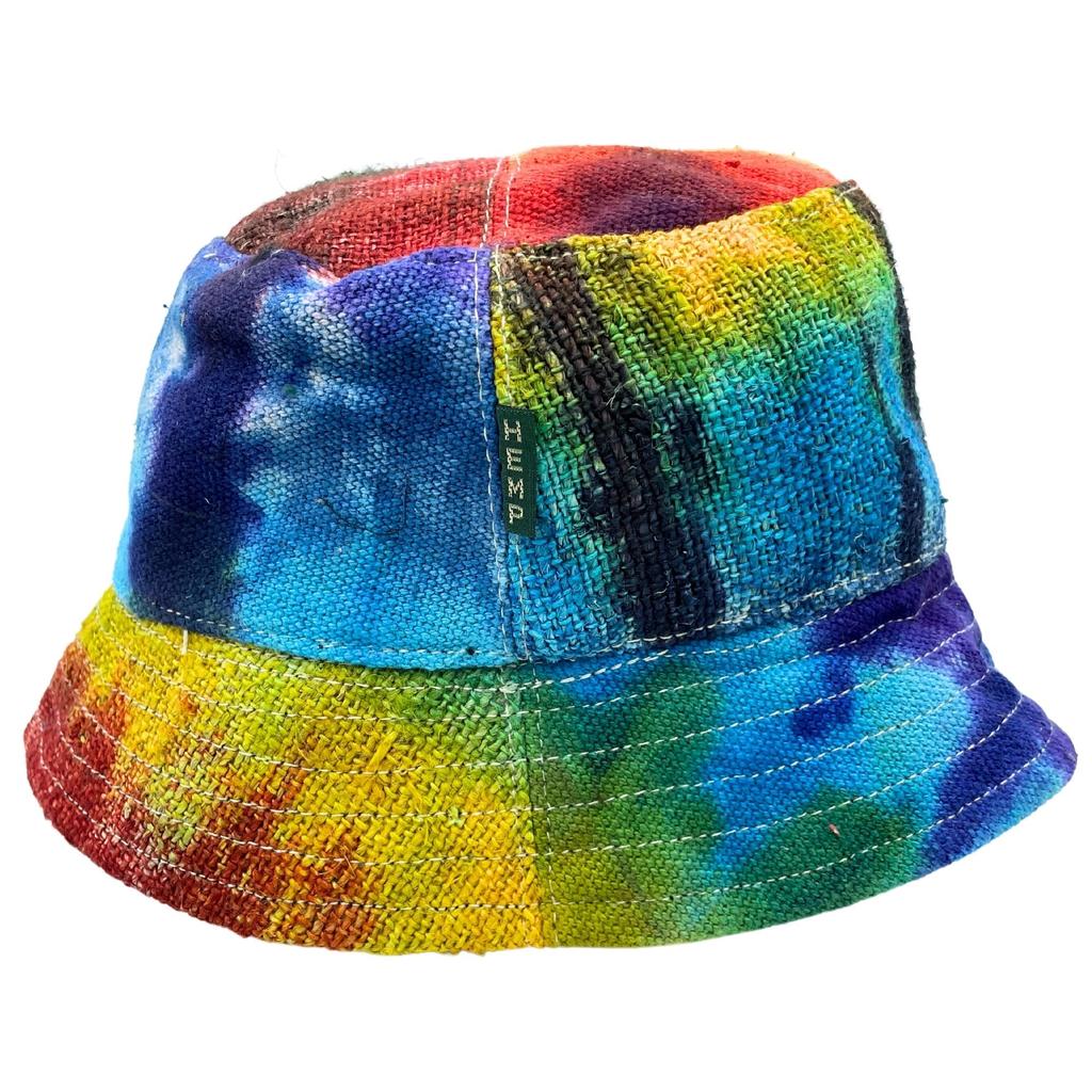 Boho Festival Hat Patched Hemp Cotton Tie-Dye