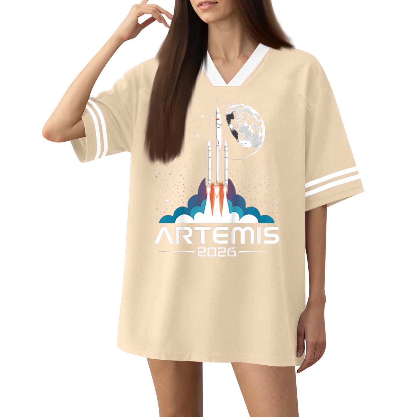 

Women s Fashion Short-Sleeved V-Neck Printed Sports T-Shirt L бежевый