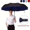 Paraguas Plegable Totalmente Automático Resistente al Viento y la Lluvia de Doble Capa para Hombres Mujeres Paraguas Grande de Lujo para Negocios Paraguas