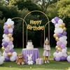 Arch Backdrop Stand, Set of 3, 2.2/2/1.8 m , Stable Structure, Easy Assembly, Gold Metal Arch Backdrop Stand for Wedding, Birthday Party, Graduation,