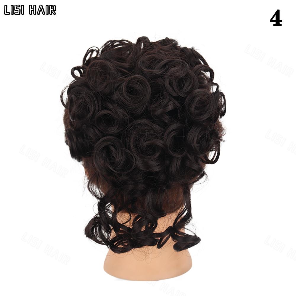 

LISI HAIR 1 шт., растрепанные волосы, булочка, эластичный шнурок, свободные большие вьющиеся синтетические короткие булочки, наращивание хвоста для женщин, одежда для косплея 25cm