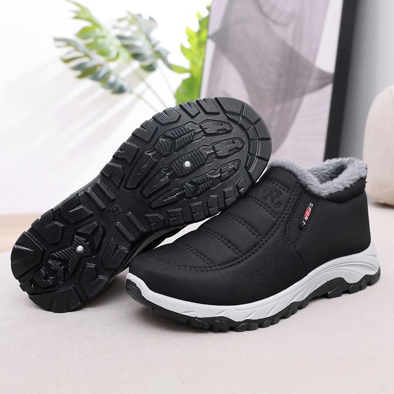 Cotton Shoes Women Winter Padded Thickened Snow Boots One Foot Stirrups Middle-aged Mothers' Shoes Comfortable and Warm Women's Cotton Shoes