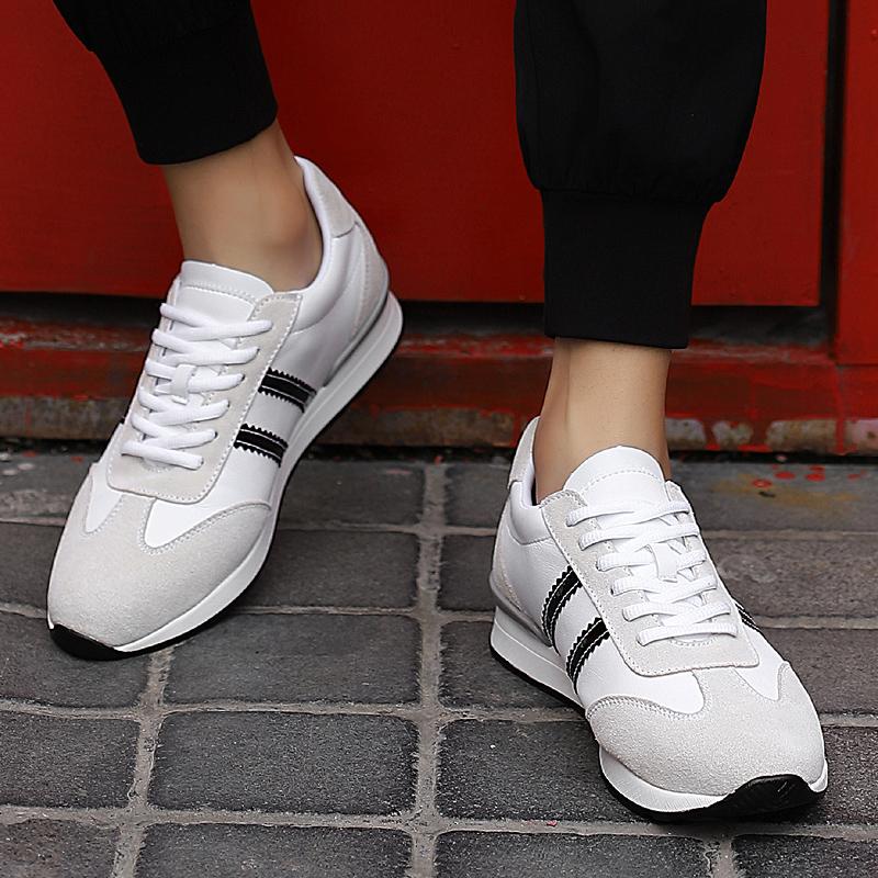 Suede Leather Men Height Increasing Shoes Elevator Sneakers 6cm White Black Shoes Taller Men Leisure Shoes Lift Sports Luxury