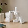 Women Desktop Ornament 3D Printed Abstract Figurine, Modern Female Body Art Statue, Minimalist Bookcase Decoration Leaning Book Sculpture for