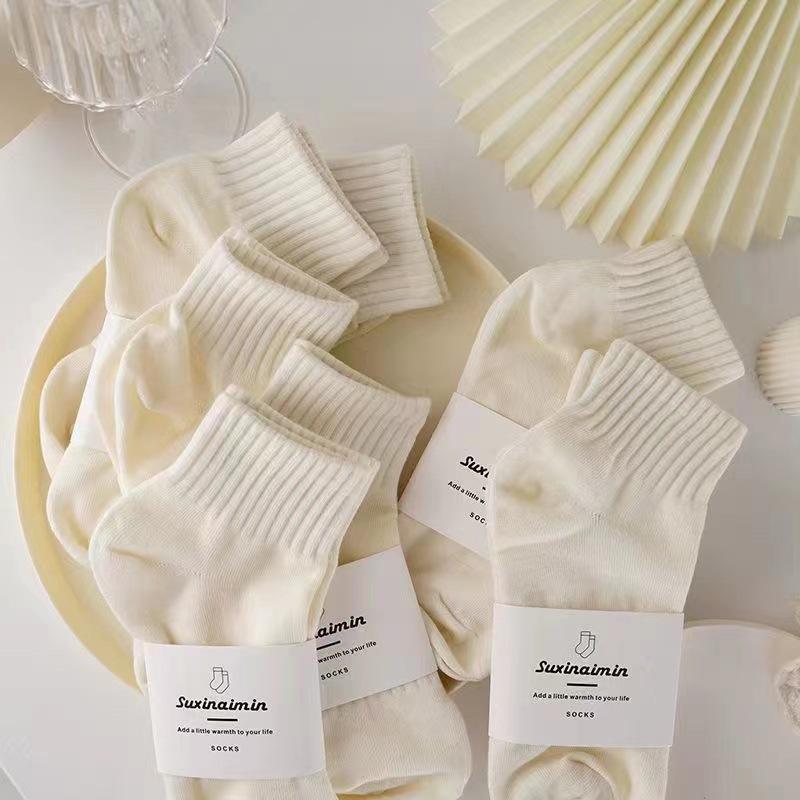 Solid-colored Short Socks, Unisex Sports Spring and Summer Sweat-absorbing, Odor-proof and Versatile Socks