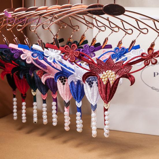 Damenhöschen, atmungsaktiv, niedriger Nylon-Blumenperlen-Unterwäsche, Tanga-Taille